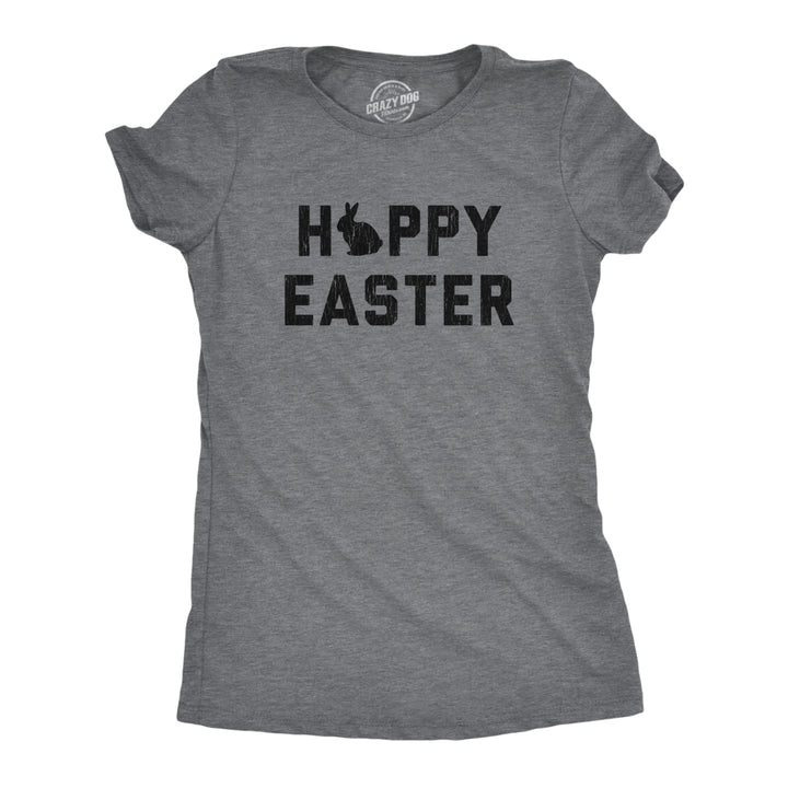 Womens Happy Easter T shirt Funny Bunny Graphic Cool Tee For Egg Basket Hunt Image 1