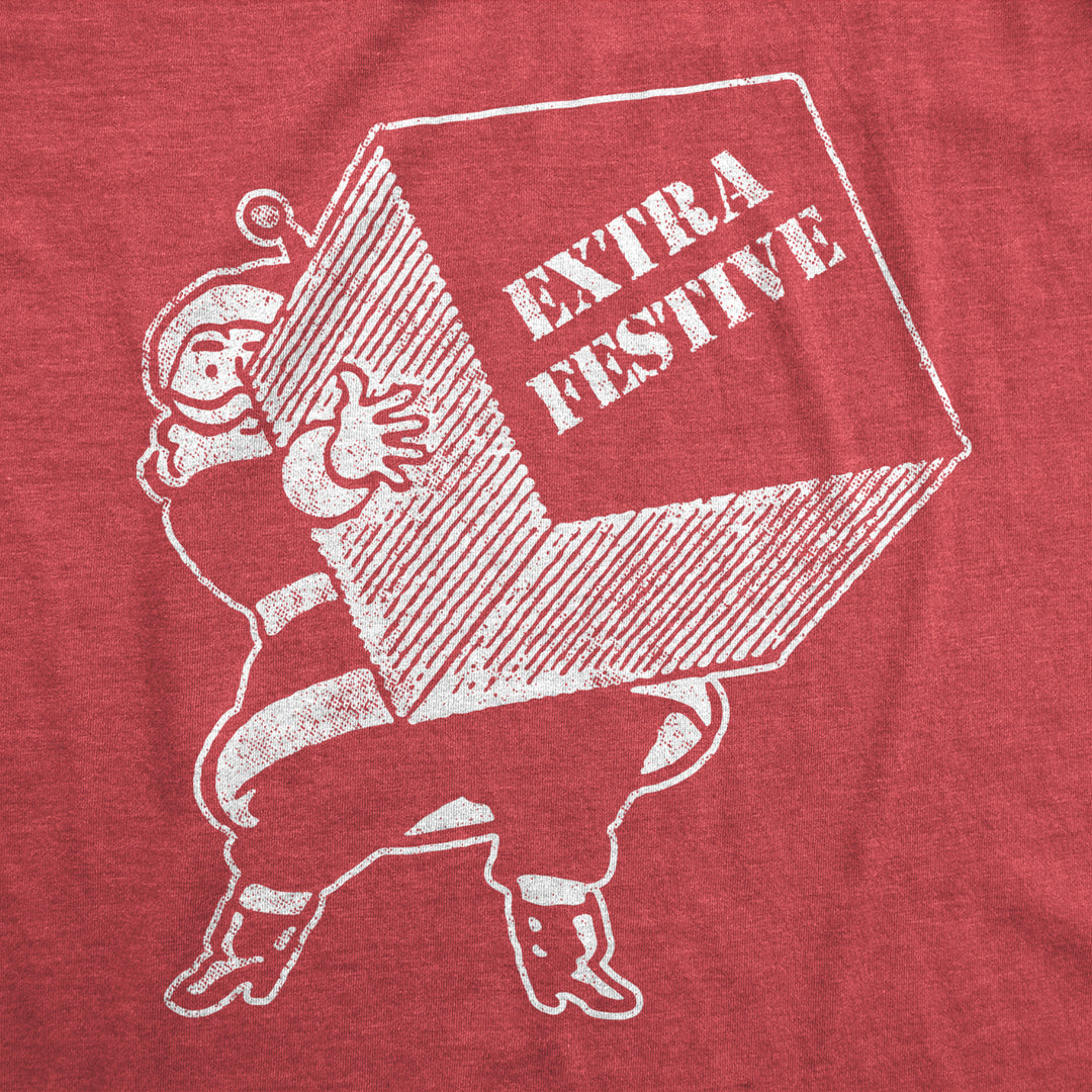 Mens Extra Festive Tshirt Funny Christmas Santa Claus Graphic Novelty Tee Image 2