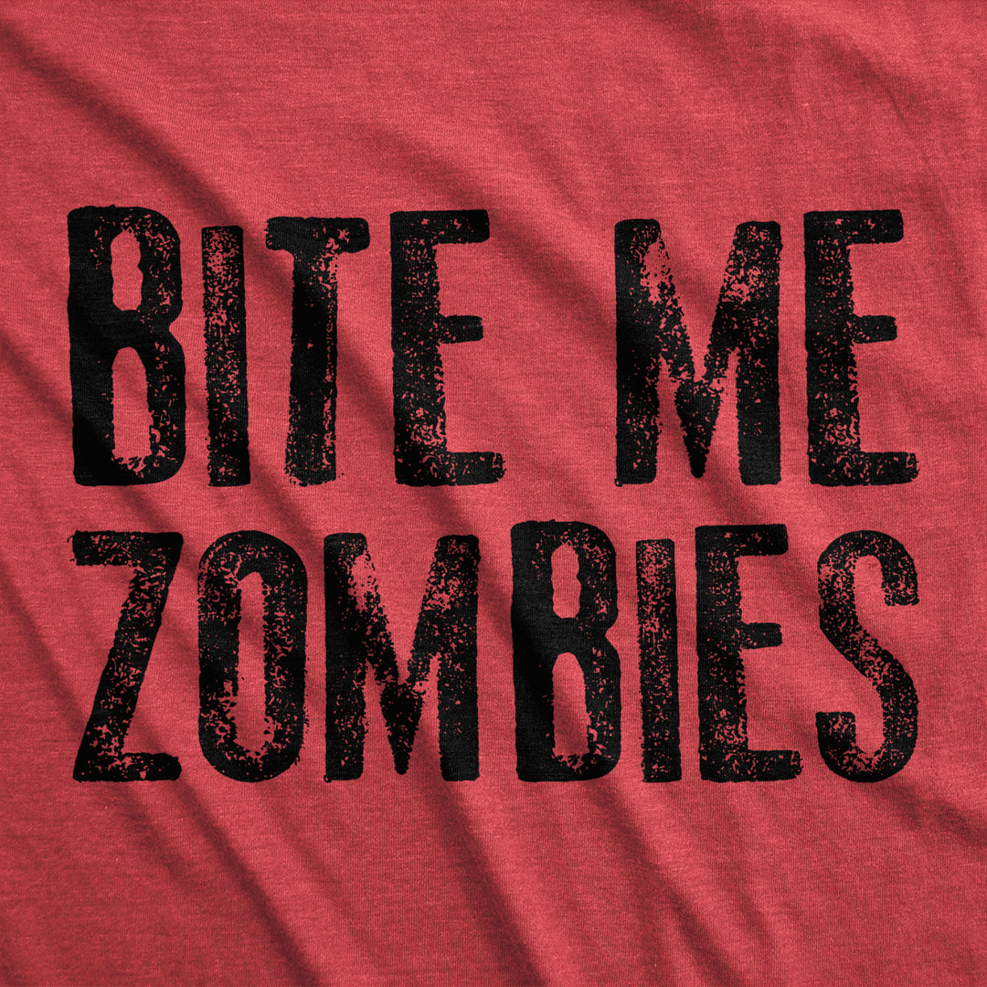 Mens Bite Me Zombies Tshirt Funny Undead Halloween Party Costume Novelty Graphic Tee Image 2