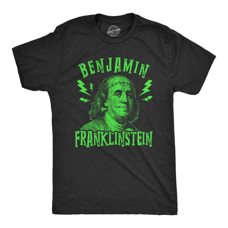 Mens Benjamin Franklinstein Tshirt Funny Halloween Frankenstein Ben Franklin USA Graphic Tee Image 1