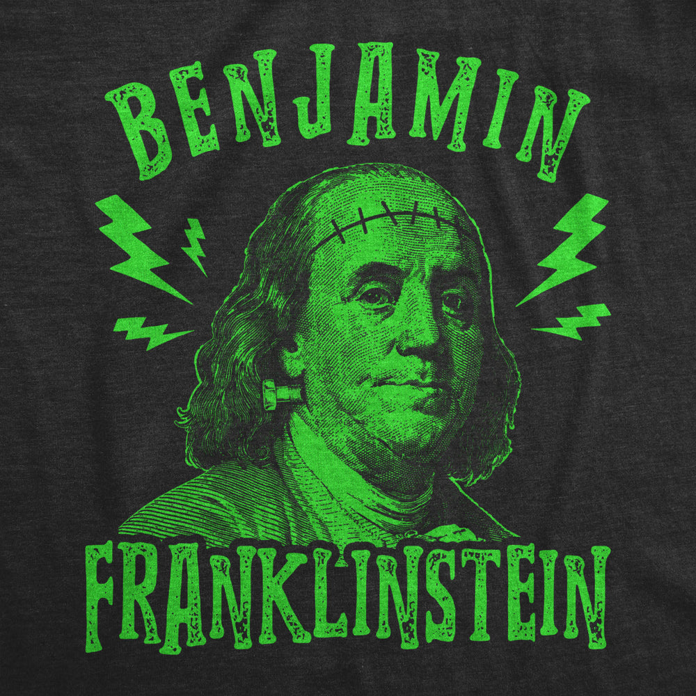 Mens Benjamin Franklinstein Tshirt Funny Halloween Frankenstein Ben Franklin USA Graphic Tee Image 2