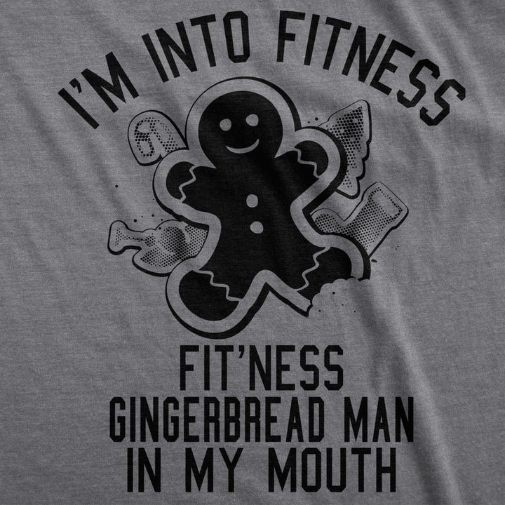 Mens Fitness Gingerbread In My Mouth T shirt Funny Christmas Gift Tee For Guys Image 2