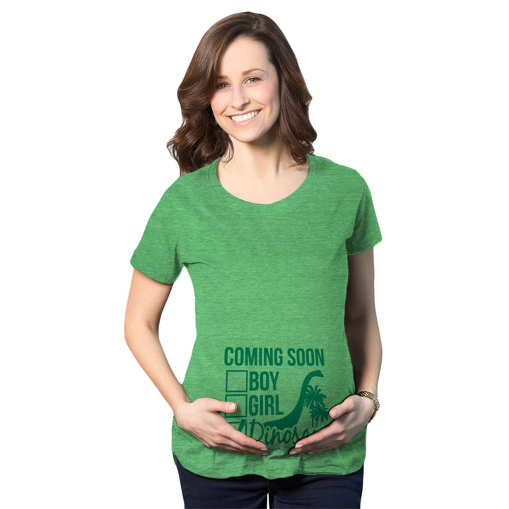 Maternity Coming Soon: Dinosaur Pregnancy Tshirt Funny Jurassic Tee For Belly Bump Image 1