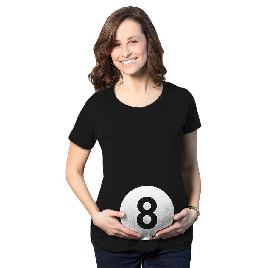 Maternity Eight Ball Funny Baby Announcement Shirt Belly Bump Cute Pregnancy Tee Image 1