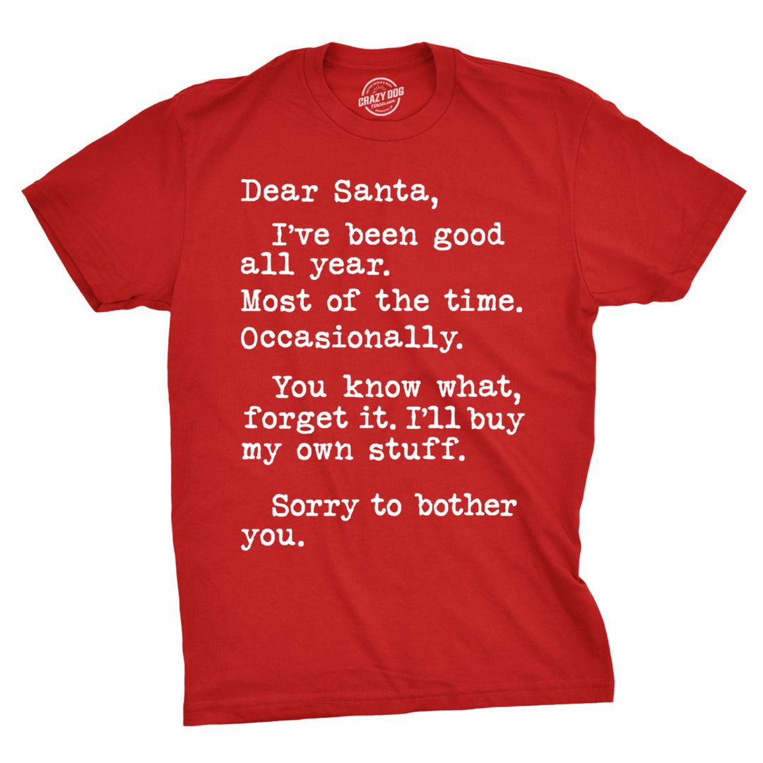 Mens Dear Santa Ill Buy My Own Stuff T shirt Funny Christmas Gift Sarcastic Tee Image 1