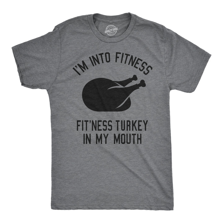 Mens Fitness Turkey In My Mouth T shirt Funny Thanksgiving Thankful Graphic Image 1