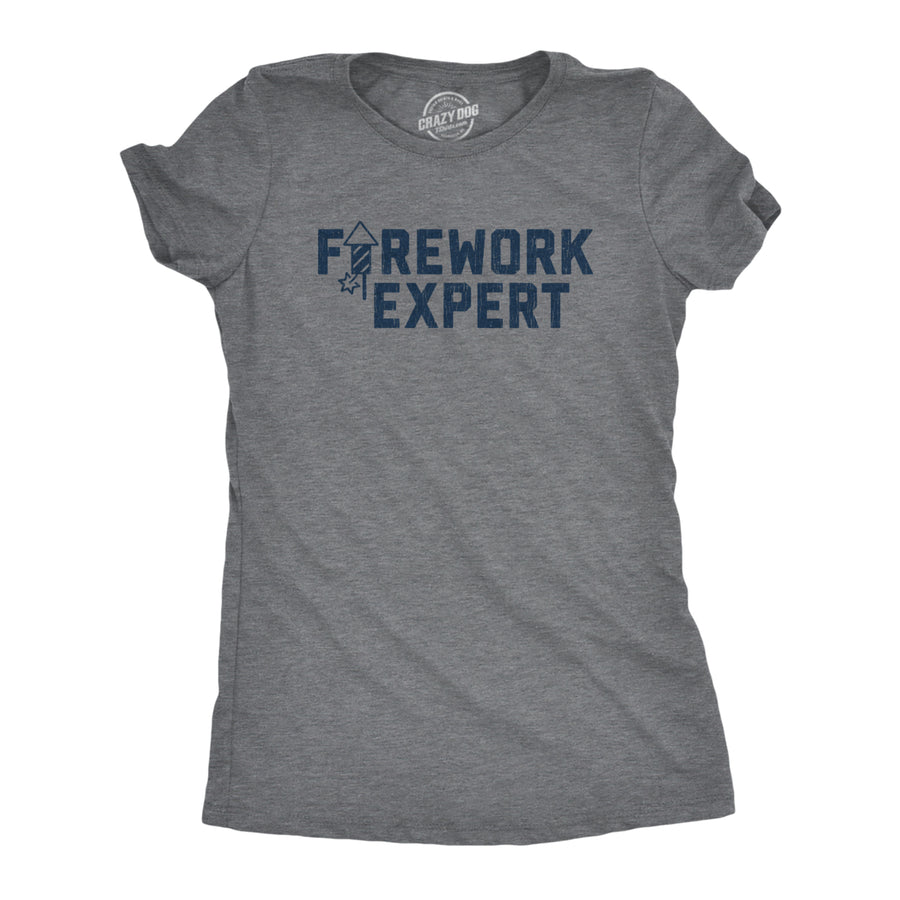 Womens Firework Expert Tshirt Funny 4th Of July Independence Day Graphic Tee Image 1