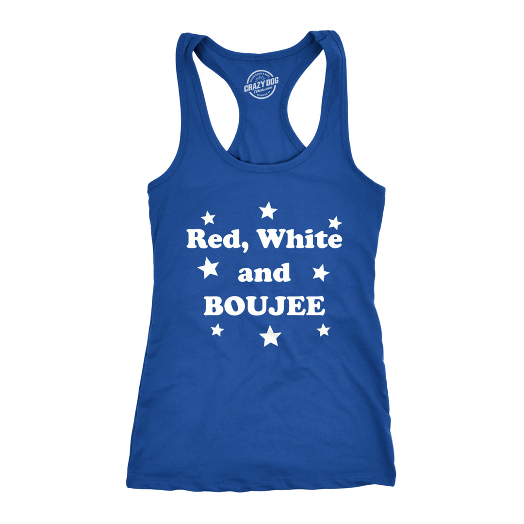 Womens Red White and Boujee Funny Shirts Workout Sleeveless Ladies Fitness Tank Top Image 1