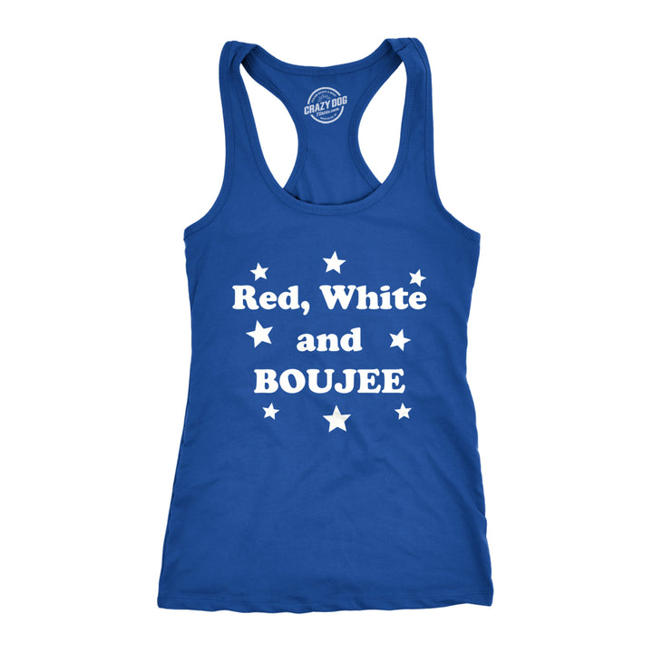 Womens Red White and Boujee Funny Shirts Workout Sleeveless Ladies Fitness Tank Top Image 1