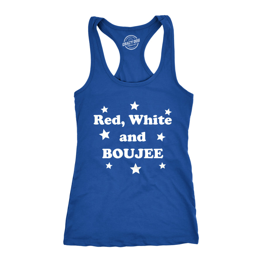 Womens Red White and Boujee Funny Shirts Workout Sleeveless Ladies Fitness Tank Top Image 1