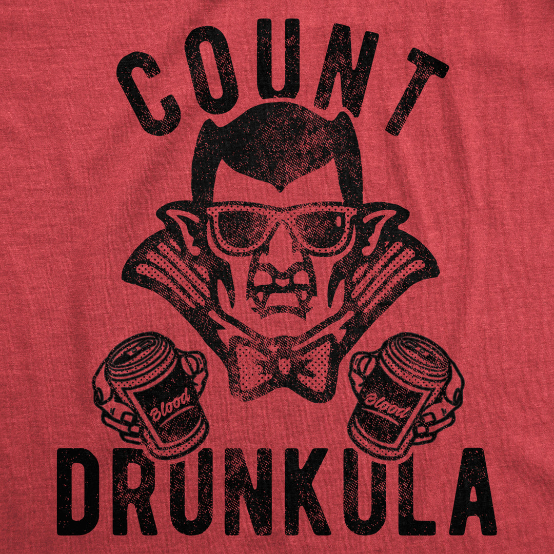 Mens Count Drunkula Tshirt Funny Halloween Dracula Beer Lover Graphic Tee Image 2