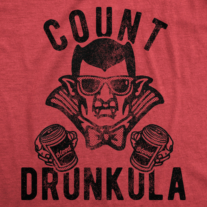 Mens Count Drunkula Tshirt Funny Halloween Dracula Beer Lover Graphic Tee Image 2