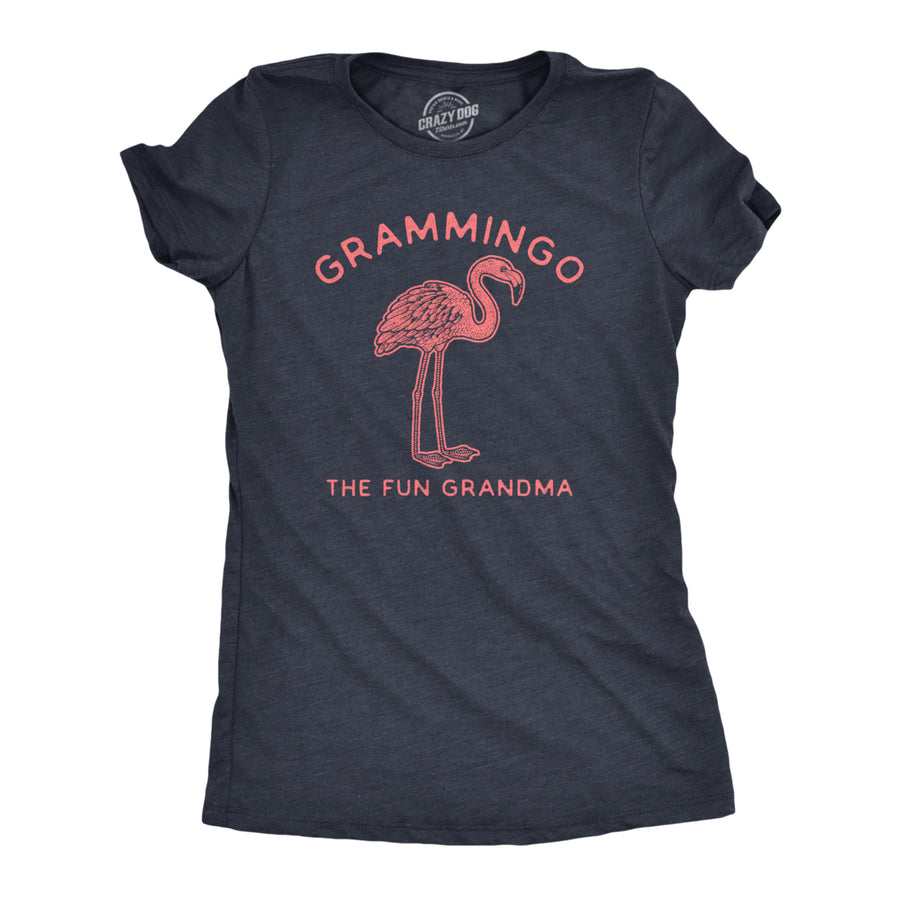 Womens Grammingo The Fun Grandma Tshirt Funny Flamingo Grandmother Graphic Novelty Tee Image 1