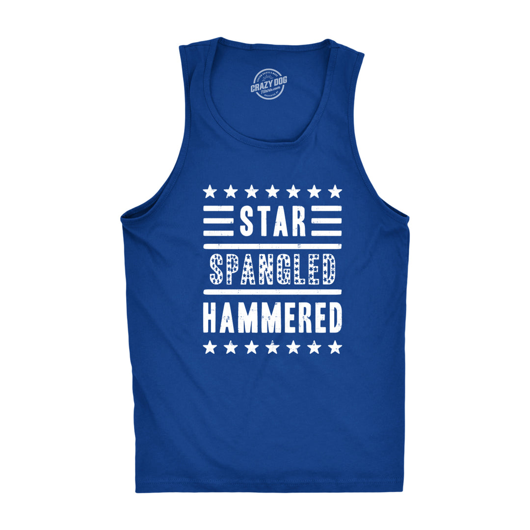 Mens Star Spangled Hammered Funny Shirts Workout Sleeveless Fitness Tank Top Image 1