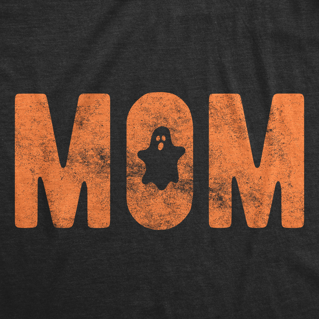 Womens Mom Halloween Tshirt Funny Spooky Ghost Graphic Novelty Tee Image 2