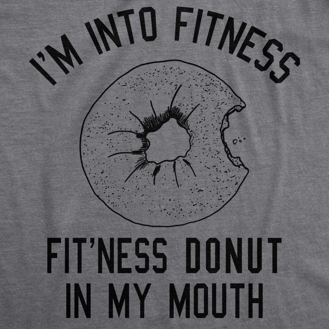 Mens Fitness Donut In My Mouth T shirt Funny Foodie Gift Sarcastic Tee For Guys Image 2