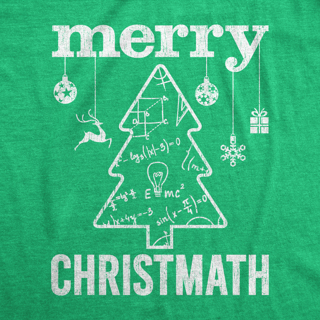 Womens Merry Christmath Tshirt Funny Christmas Tree Holiday Math Graphic Tee Image 2