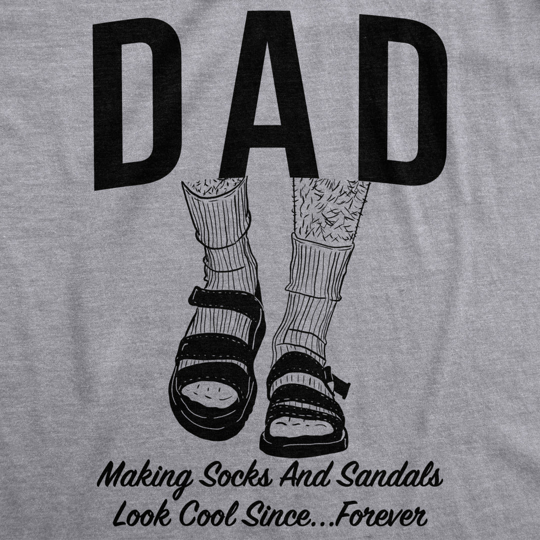 Mens Dad Socks and Sandals Funny Fathers Day T Shirt Hilarious Gift Tee Image 2