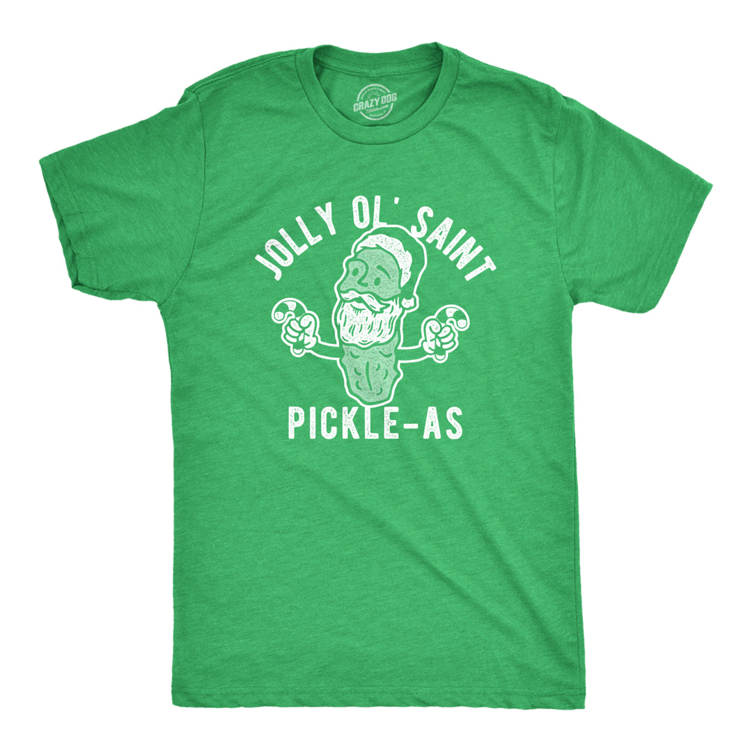 Mens Jolly Ol Saint Pickle-As Tshirt Funny Christmas Santa Pickle Graphic Tee Image 1