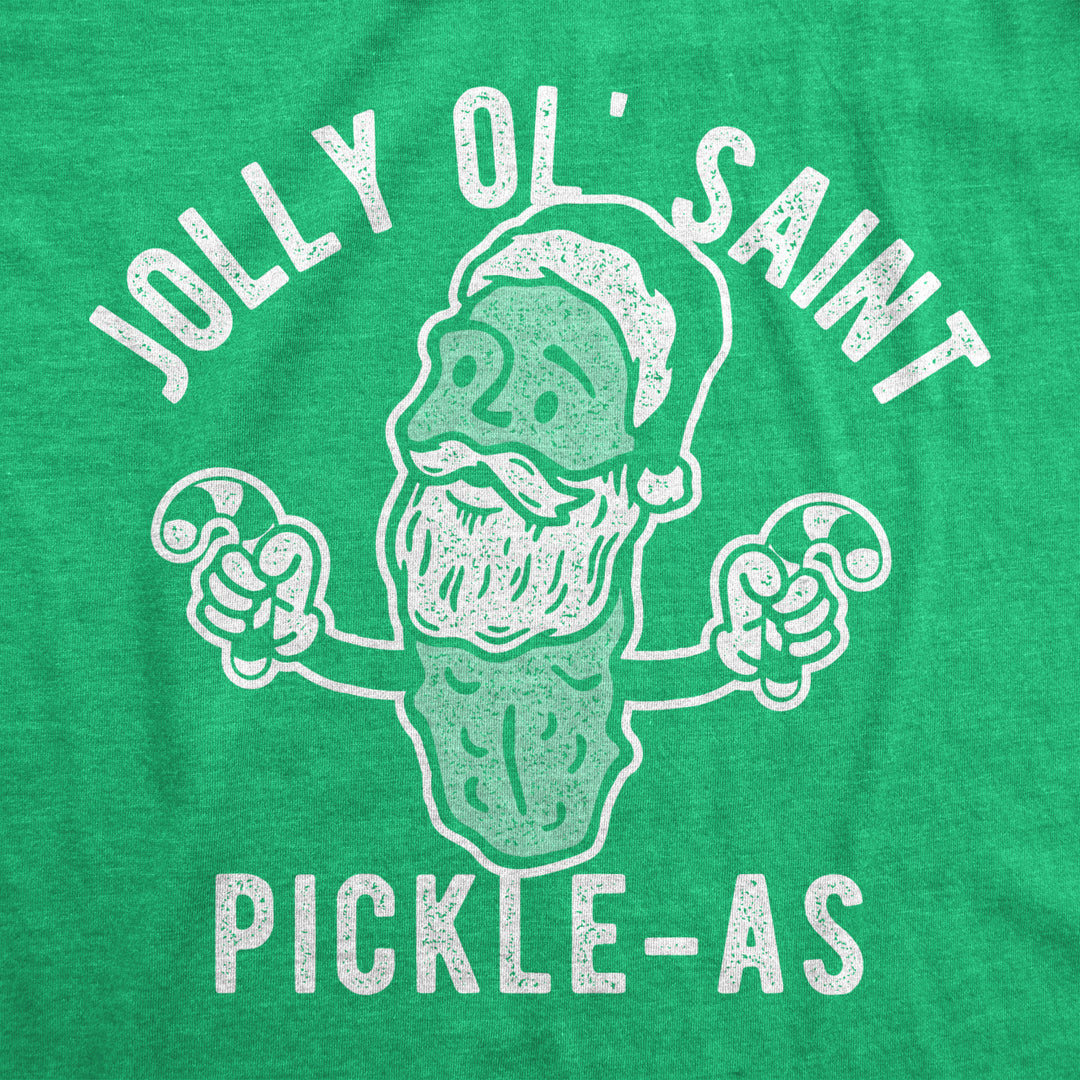 Mens Jolly Ol Saint Pickle-As Tshirt Funny Christmas Santa Pickle Graphic Tee Image 2