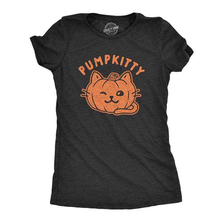 Womens Pumpkitty Tshirt Funny Halloween Pumpkin Crazy Cat Lady Kitty Novelty Tee Image 1