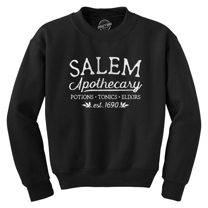 Salem Apothecary Crewneck Sweatshirt Funny Halloween Witch Graphic Long Sleeve Image 1