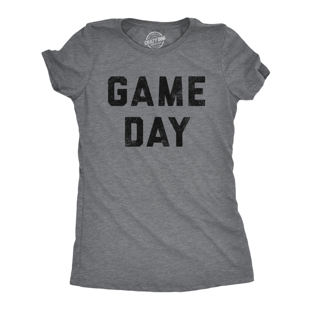 Womens Game Day Tshirt Funny Football Sunday Big Game Sports Graphic Tee Image 1