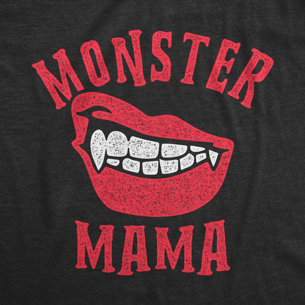 Womens Monster Momma Tshirt Funny Halloween Fangs Graphic Novelty Tee Image 2