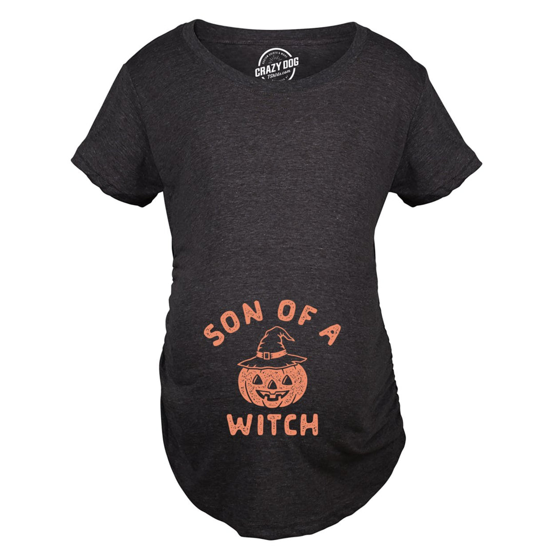 Maternity Son Of A Witch Tshirt Funny Halloween Jack-o-lantern Pregnancy Tee Image 4