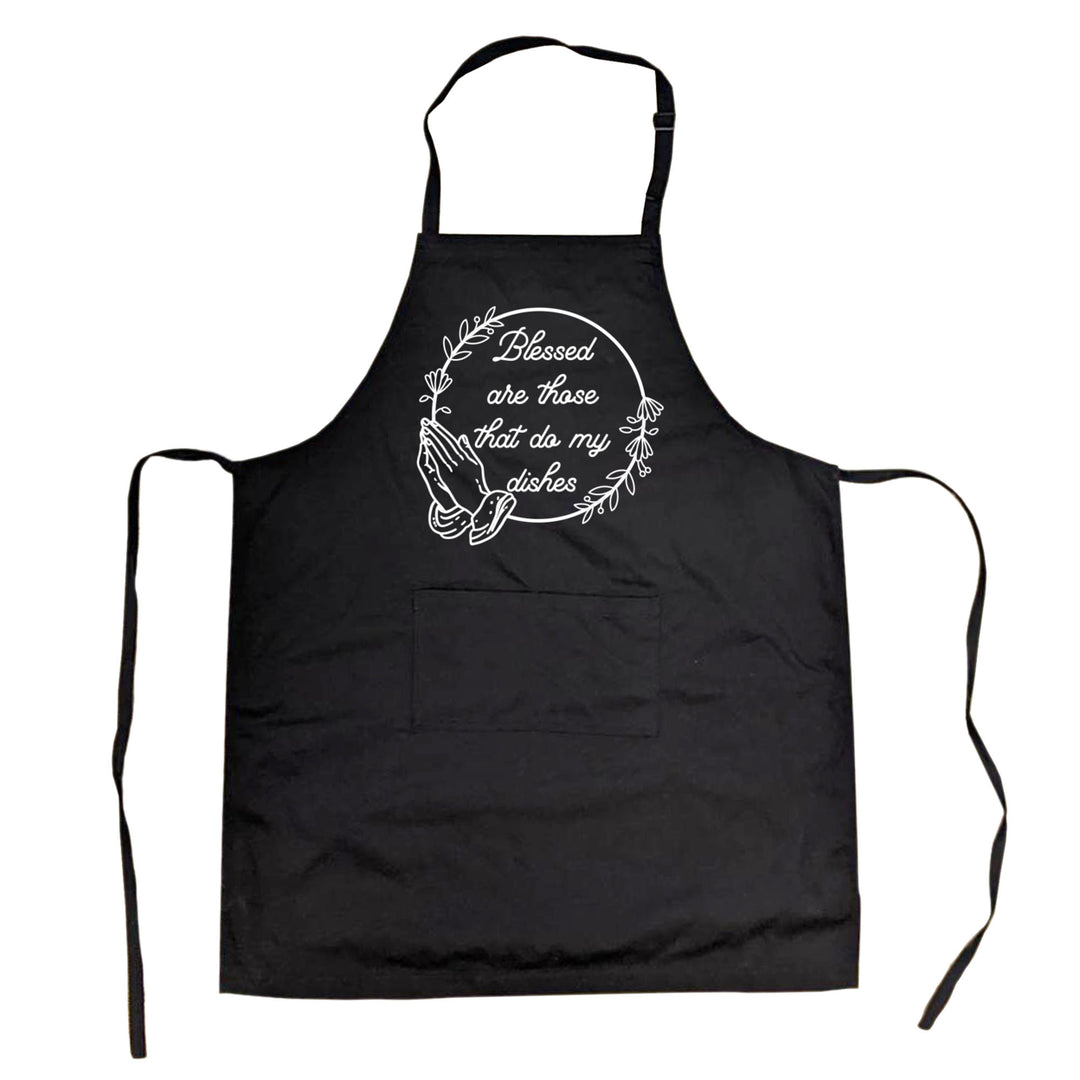 Blessed Are Those That Do My Dishes Cookout Apron Funny Novelty Baking Smock Image 1