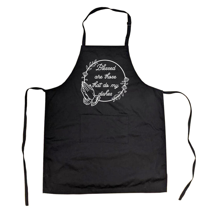 Blessed Are Those That Do My Dishes Cookout Apron Funny Novelty Baking Smock Image 1