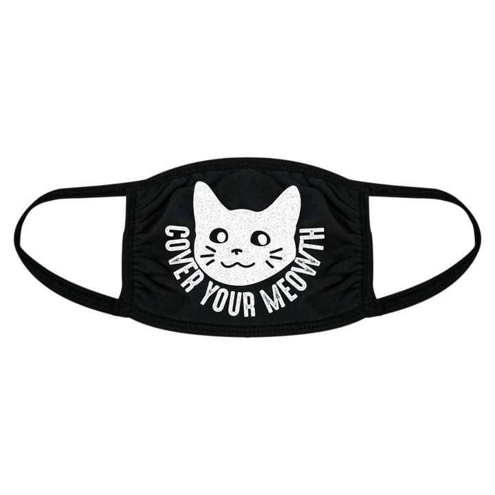 Cover Your Meow Face Mask Funny Crazy Cat Lady Graphic Novelty Nose And Mouth Covering Image 1