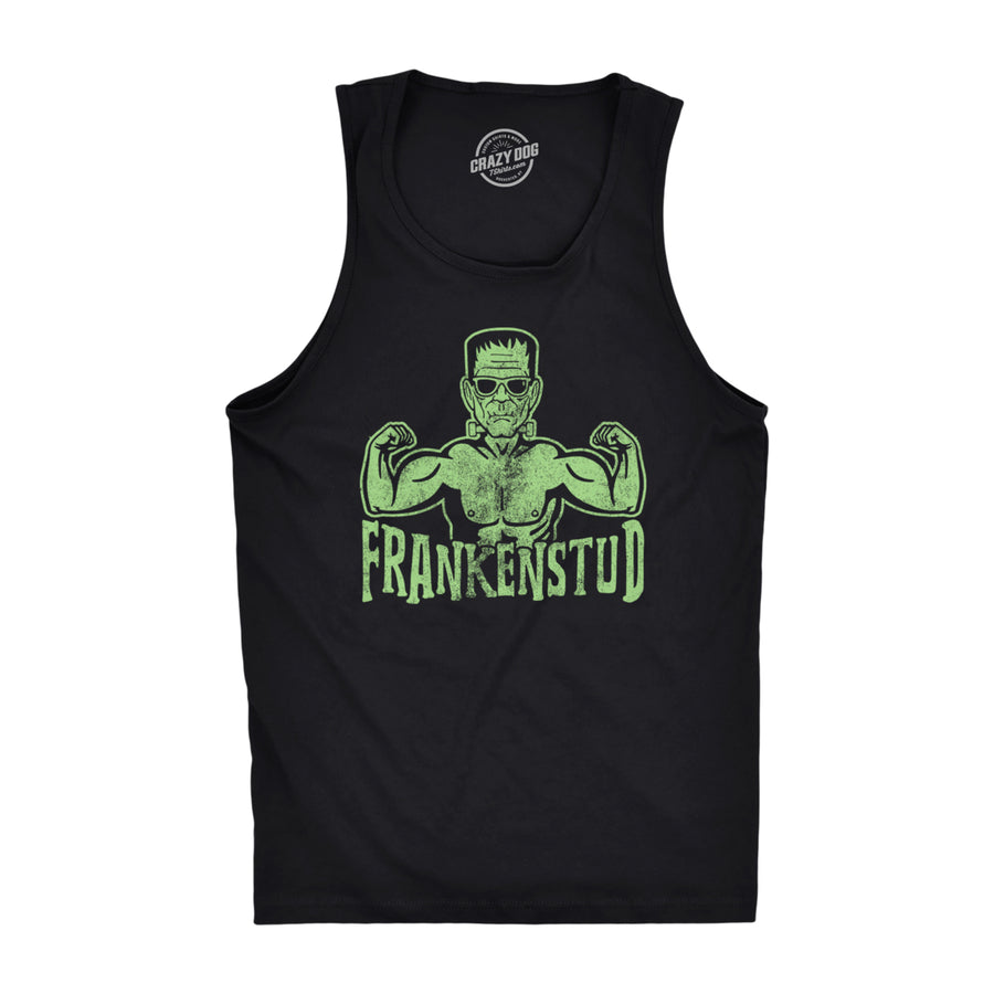 Mens Frankenstud Fitness Tank Funny Workout Frankenstein Halloween Graphic Tanktop Image 1