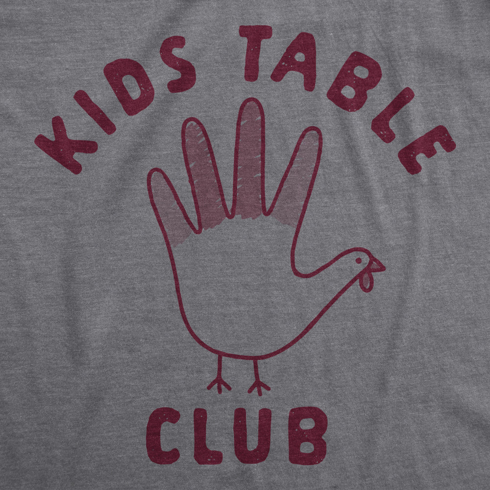 Youth Kids Table Club Tshirt Funny Thanksgiving Dinner Turkey Hand Tee Image 2