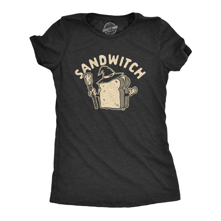 Womens Sandwitch Tshirt Funny Halloween Sandwich Witch Novelty Graphic Tee Image 1