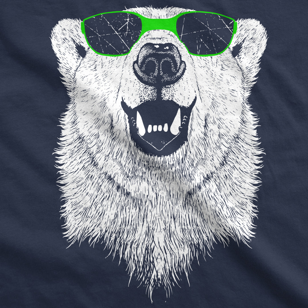 Polar Bear In Sunglasses Graphic Funny Cool Unisex Pull Over Hoodie Image 2