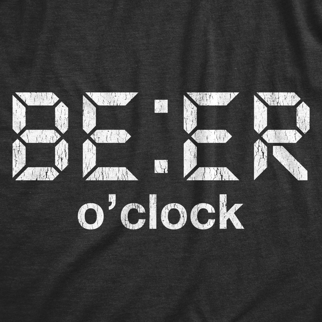 Mens Beer OClock Tshirt Funny Party Drinking Craft Brew IPA Novelty Graphic Clock Tee Image 2