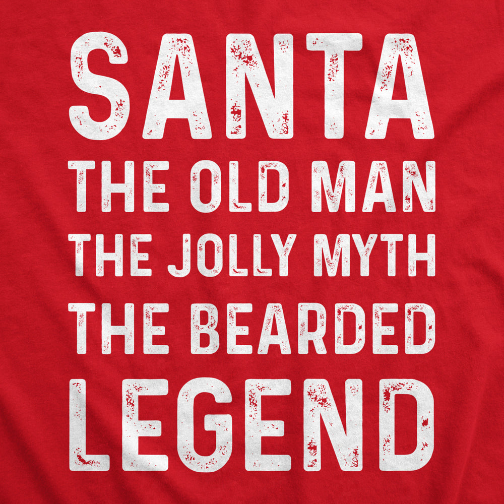 Mens Santa The Old Man The Jolly Myth The Bearded Legend Tshirt Funny Christmas Party Tee Image 2