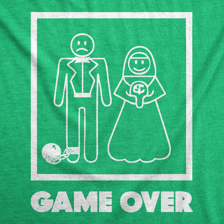Mens Game Over T shirt Funny Wedding T shirts Humor Bachelor Party Novelty Tees Image 2