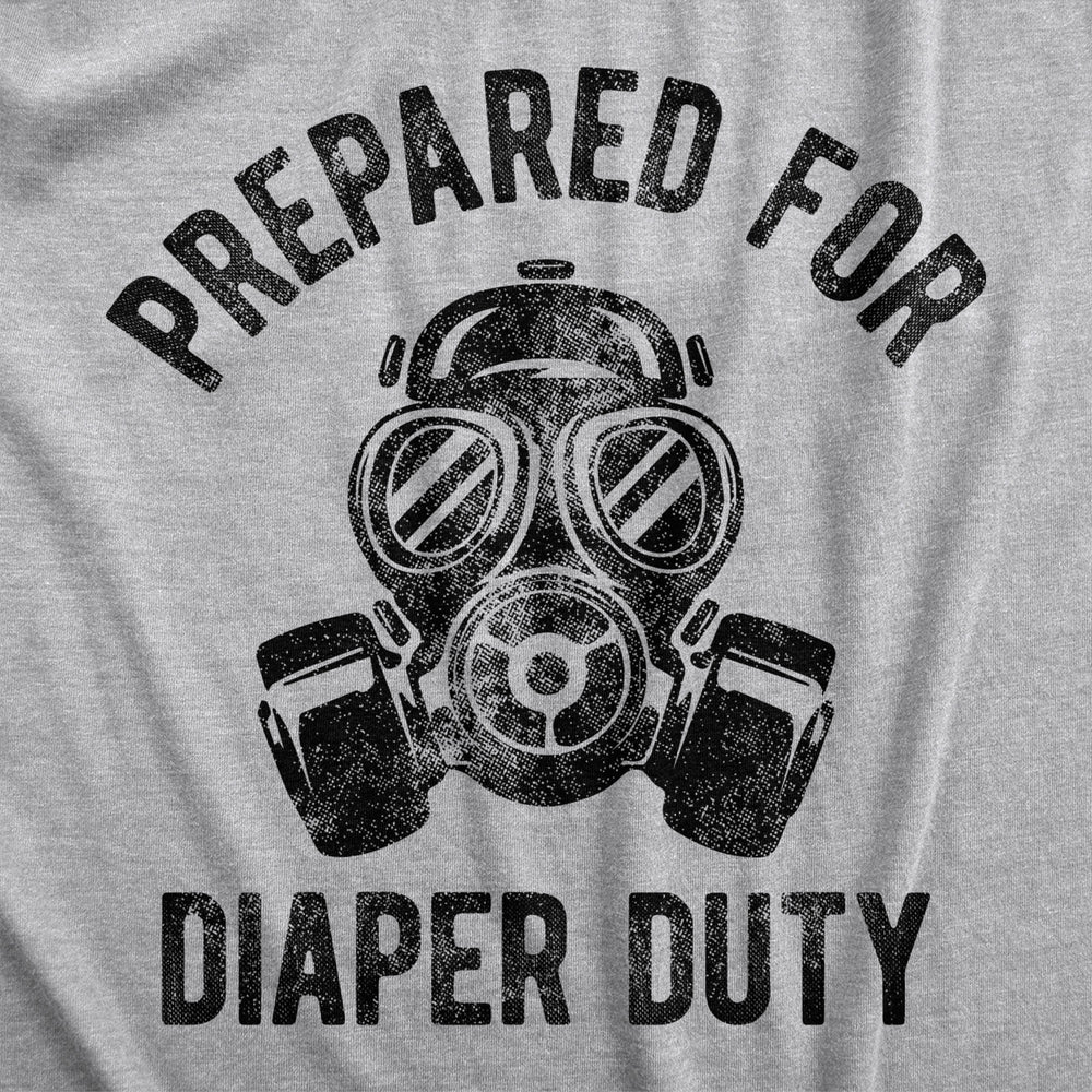 Mens Prepared For Diaper Duty Tshirt Funny Fathers Day Parenting Dad Baby Novelty Tee Image 2