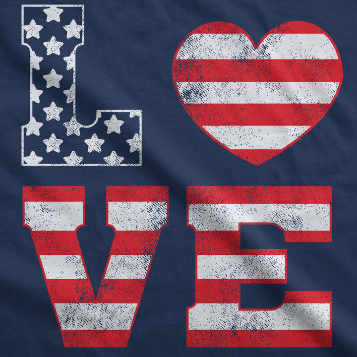 Womens Tank Love American Flag Tanktop Cute Patriotic Red White and Blue Shirt Image 2