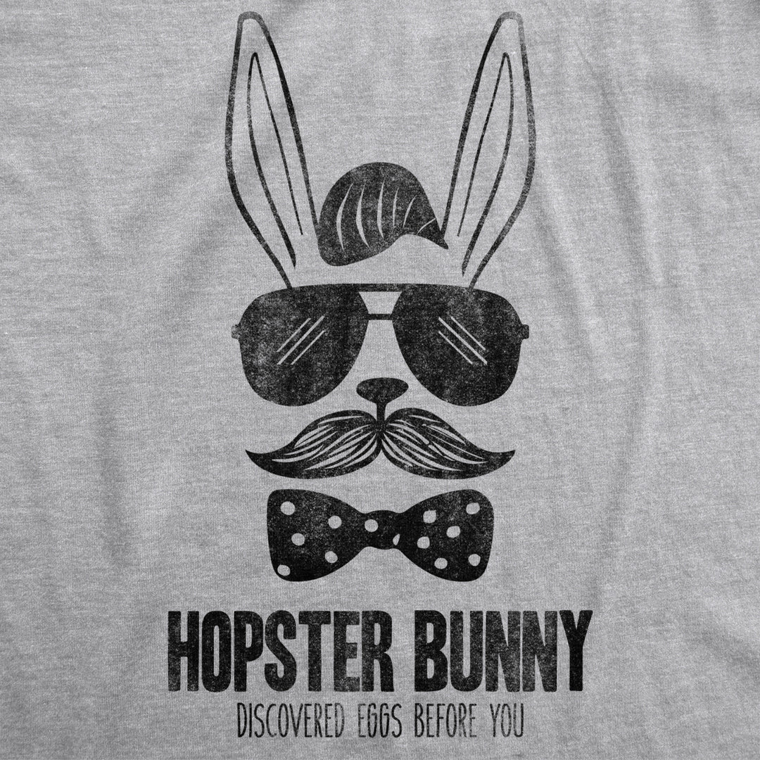 Mens Hipster Bunny Egg Hunt Funny Easter Millenial Rabbit Novelty Adult T Shirt Image 2