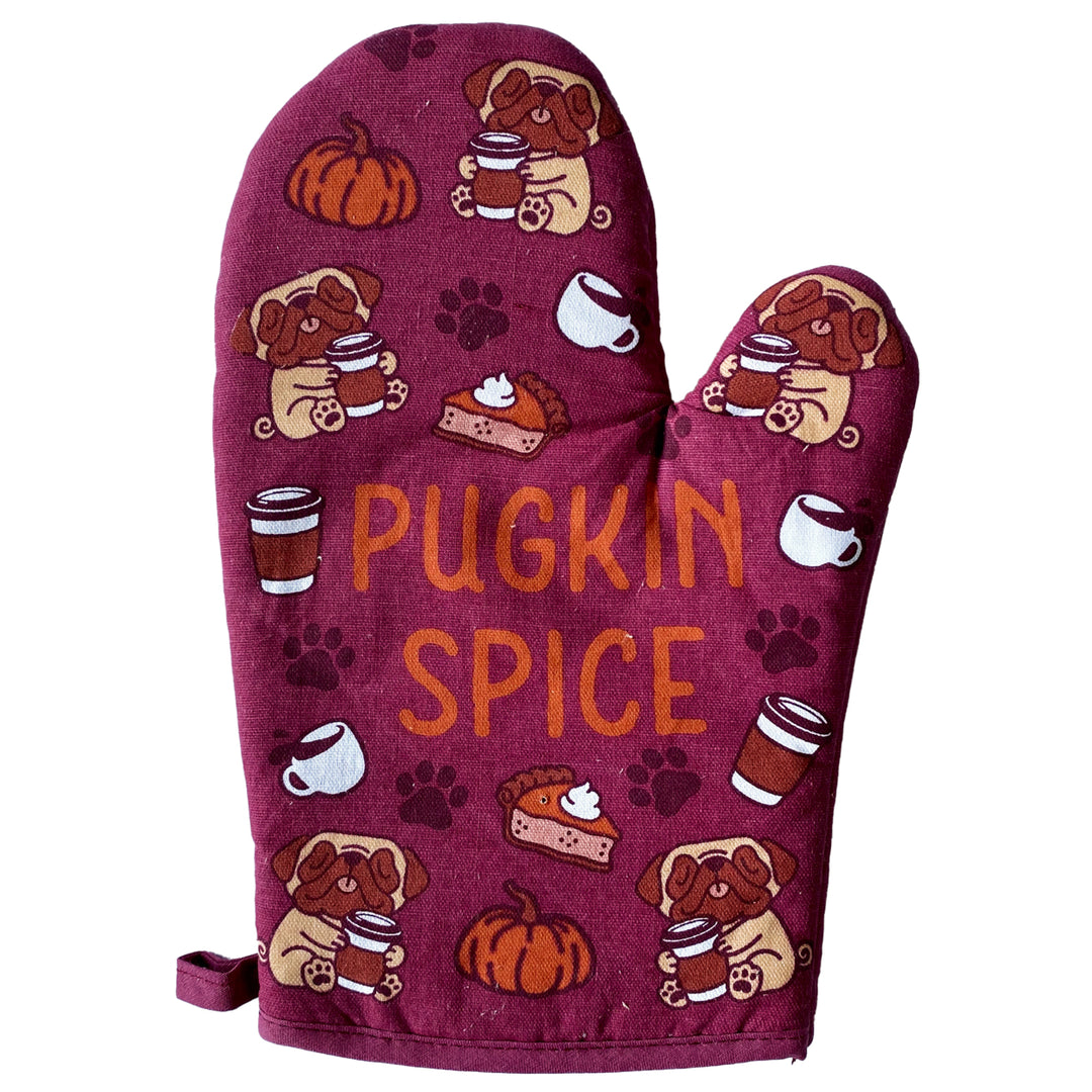 Pugkin Spice Oven Mitt Funny Fall Autumn Pumpkin Spice Latte Dog Love Pug Kitchen Glove Image 2
