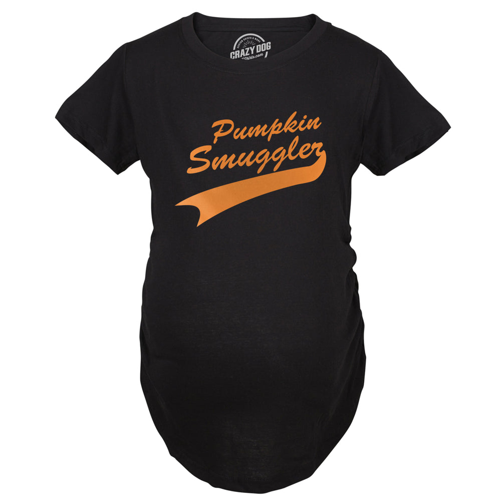 Maternity Pumpkin Smuggler Funny Fall T Shirt Cute Halloween Pregnancy Tee Image 2