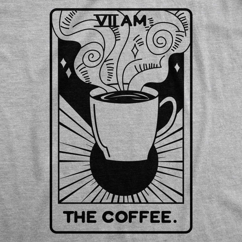 Womens Coffee Tarot Card Tshirt Funny Morning Cup Fortune Teller Tee Image 2