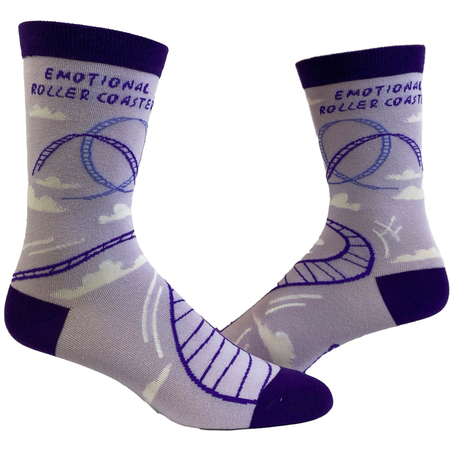 Emotional Roller Coaster Socks Funny Anxiety Crazy Graphic Novelty Footwear Image 1