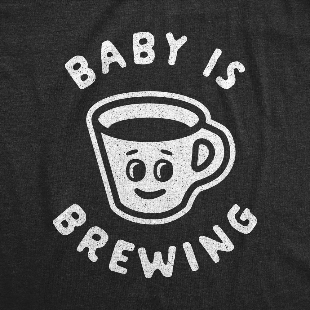 Maternity Baby Is Brewing Tshirt Funny Pregnancy Coffee Lover Announcement Graphic Tee Image 2