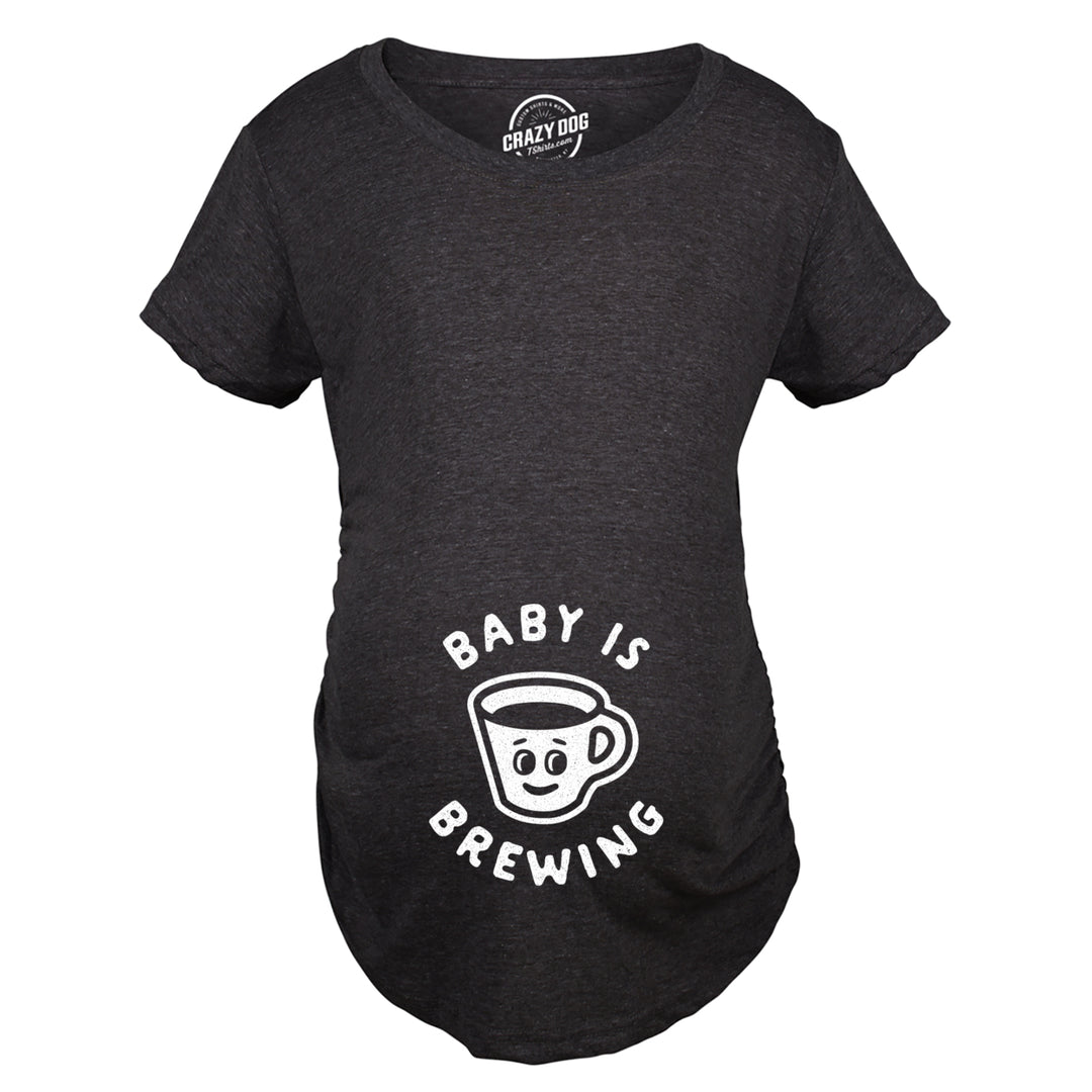 Maternity Baby Is Brewing Tshirt Funny Pregnancy Coffee Lover Announcement Graphic Tee Image 4