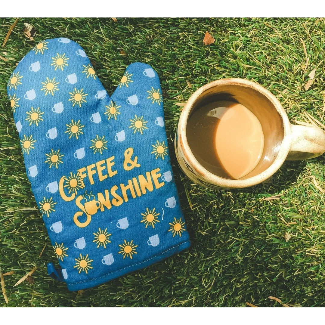 Coffee And Sunshine Oven Mitt Cute Morning Breakfast Baking Graphic Novelty Kitchen Glove Image 4