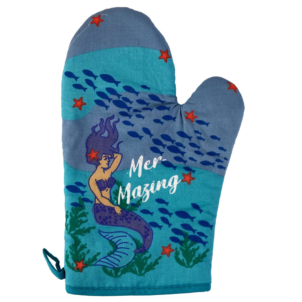 Mer-Mazing Oven Mitt Funny Mermaid Ocean Sea Mystical Kitchen Glove Image 2